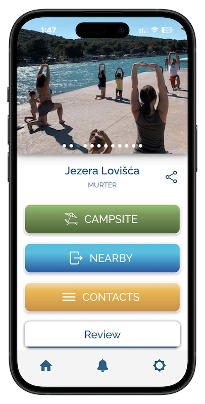Camp Info App guest screen