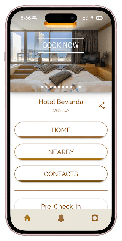 Hotel Info App guest screen